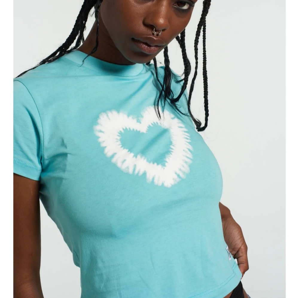 The Ragged Priest Batik Heart Shrunken 90s Baby Tee